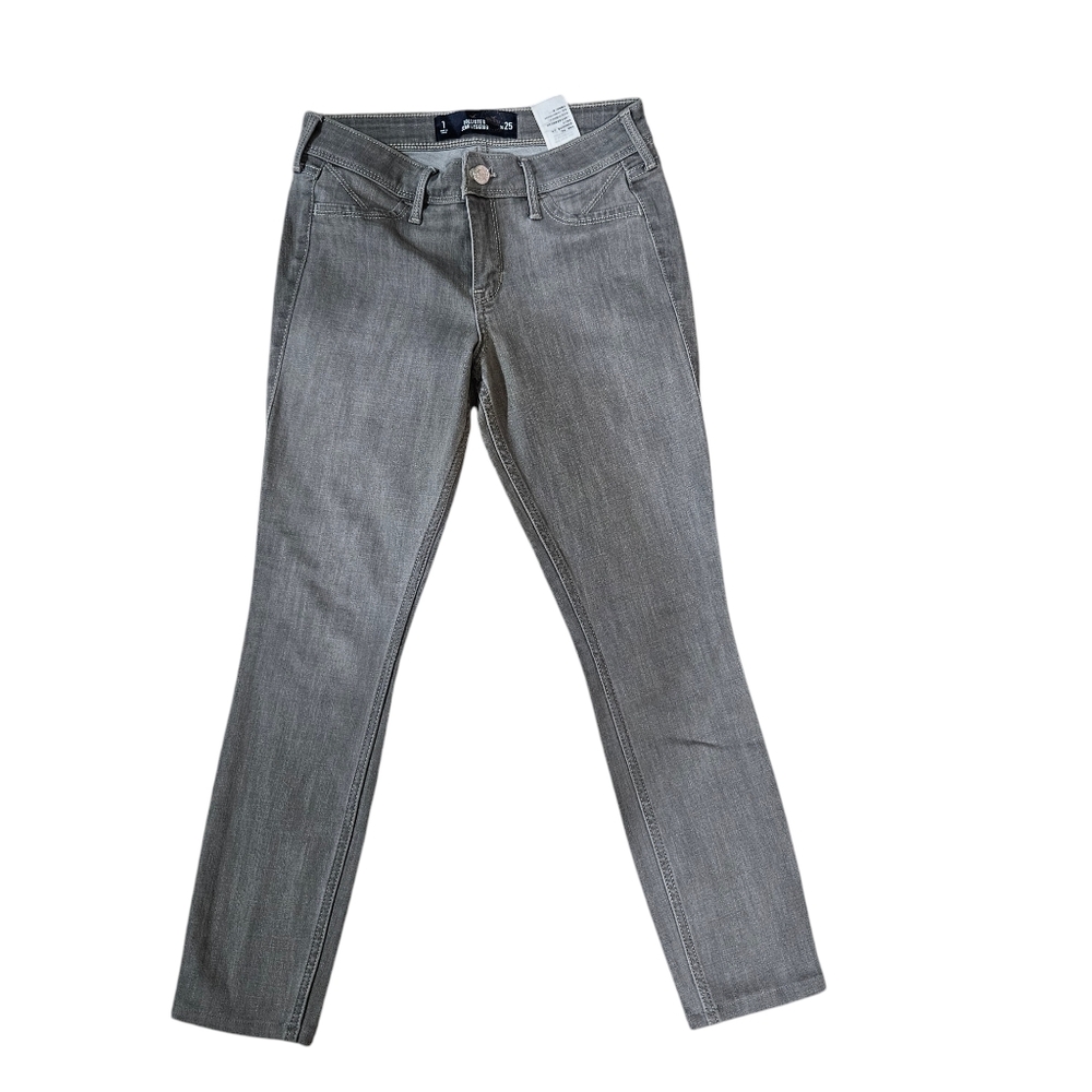 Hollister Co. Grey Jeans Denim Pants Legging Skinny Size 1 W 25, Inseam 24.5"